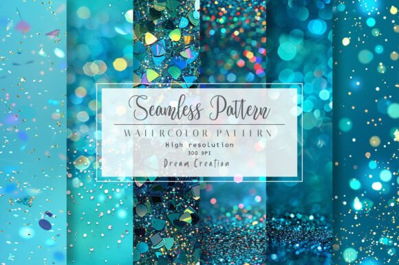 Download Teal Holographic Glitter Backgrounds - Graphic Collection