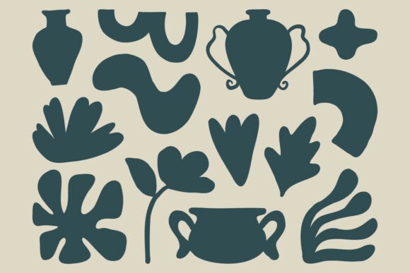 Download Abstract Organic Botanical Shapes Vector - Premium Resources