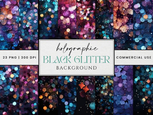 Download Holographic Black Glitter Background - Graphic Collection