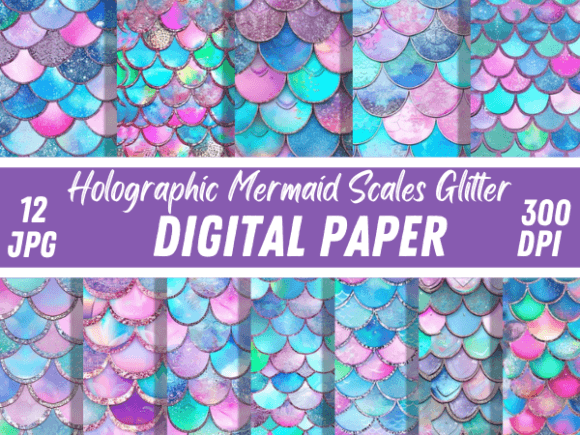 Download Luxury Holographic Mermaid Scales Papers - Graphic Collection
