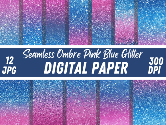 Download Holographic Ombre Pink Blue Glitter Pape - Graphic Collection